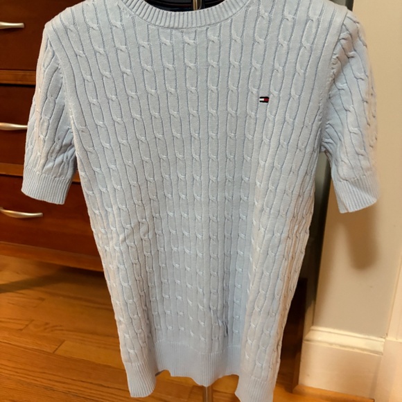 Light baby blue short sleeve sweater - Picture 3 of 7